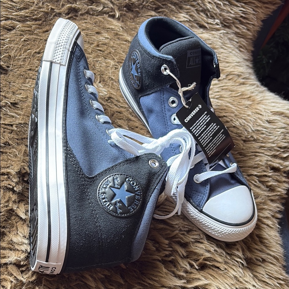 Converse High-Tops in Navy and Black
